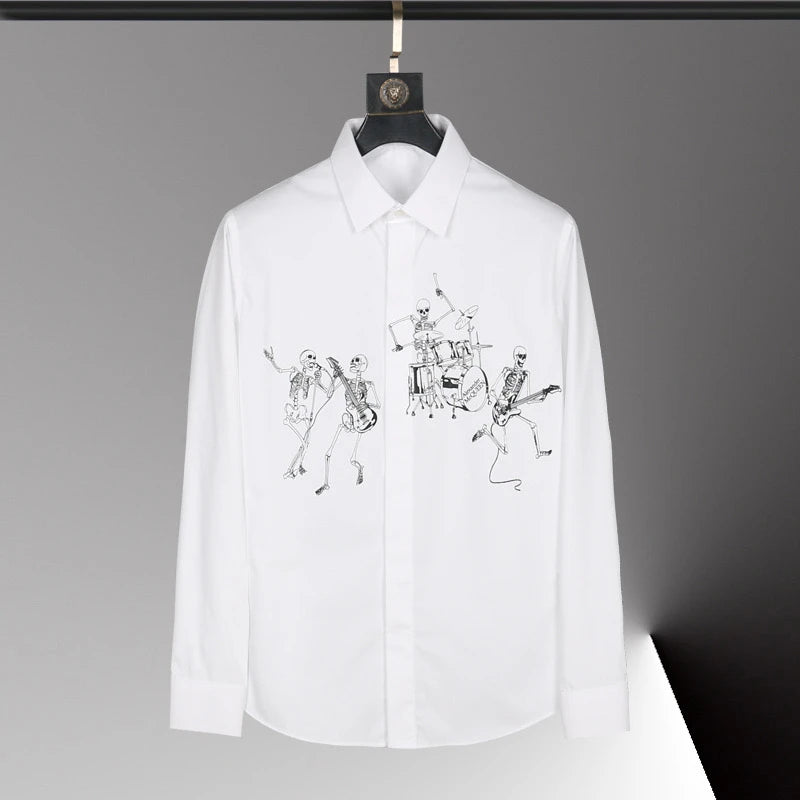 High-end men's shirt 3D printed pattern men's shirt long sleeve lapel fashion casual top Hawaiian shirt vacation large size 6xl