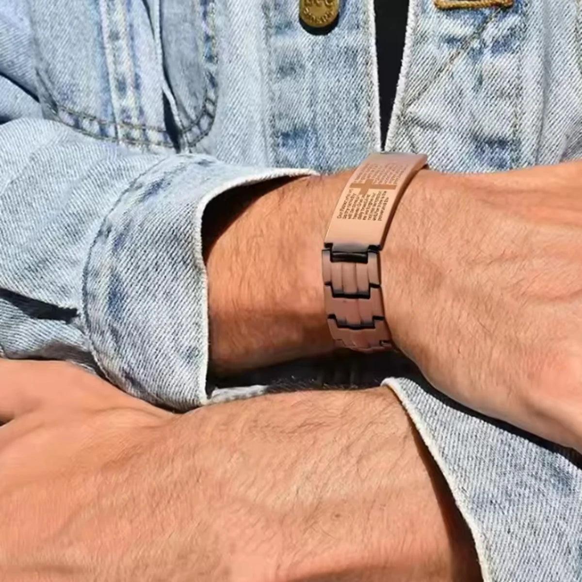 Mens Copper Magnetic Bracelets, Cross Pure Copper Bracelet with Double-Row Strength Magnets for Men Husband Dad Christmas Gifts