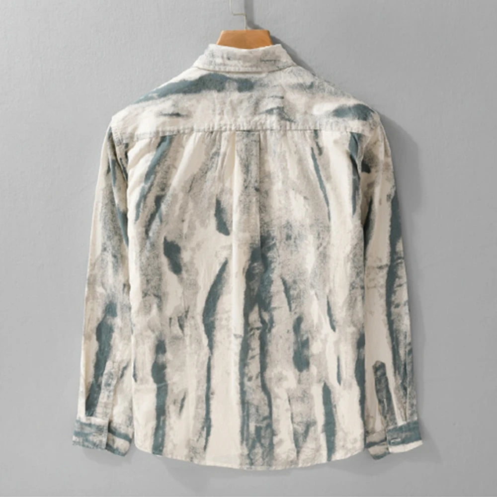 Spring Autumn men's shirt cotton long sleeve fashion Graffiti Casual shirts man clothes Tops comfortable Young mens clothing