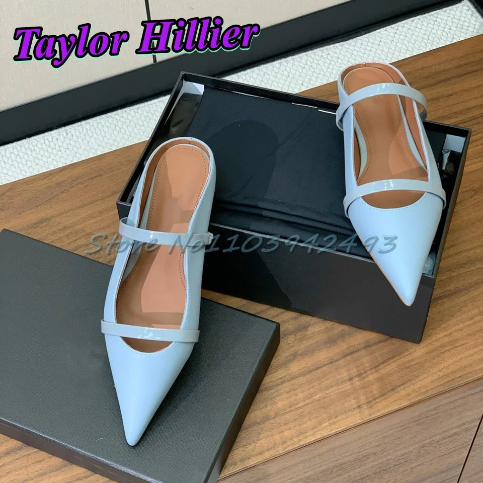 8.5CM Silver Heels Strappy Heeled Sandals Shallow Slip On Pull On Super High Heel Genuine Leather Sandalias Top Quality Size 41