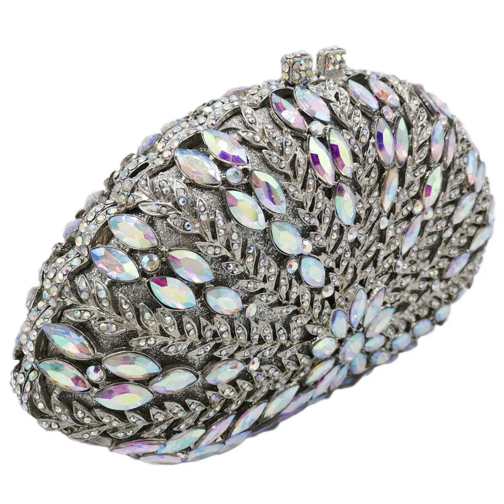 Wedding Green/Blue Purse Crystal Bridal Clutches Bags Rhinestone Lady Diamond Party Handbags Prom Formal Purses Bag