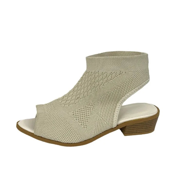 Sandals Fashion Summer Versatile Women Shoe Soft Non Slip Knitted Flat Shoes Breathable Hollow Fish Mouth Designer Shoes