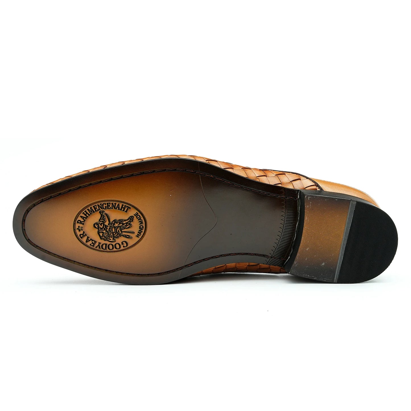 Mens Genuine Leather Slip On Sandals Summer Breathable Open Back Loafers No Heel Cowhide Weaving Slides