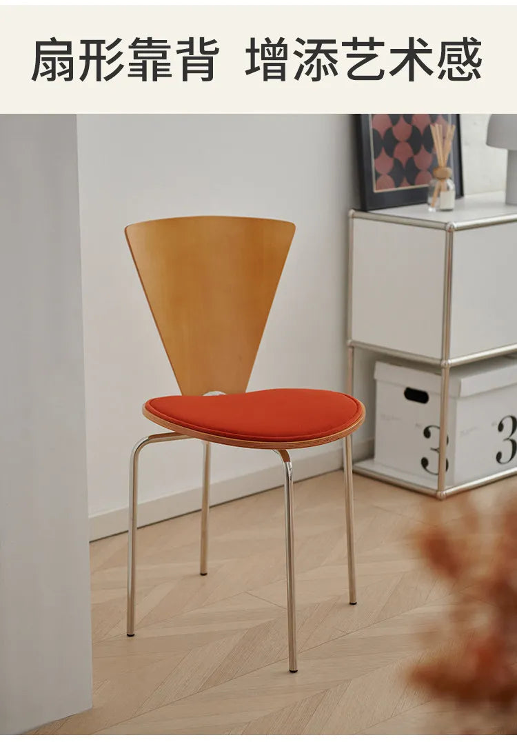 Nordic Vintage Bauhaus Dining Chair Retro Designer Leisure Chair Simple Creative Backrest Seating for Small Space Home Furniture