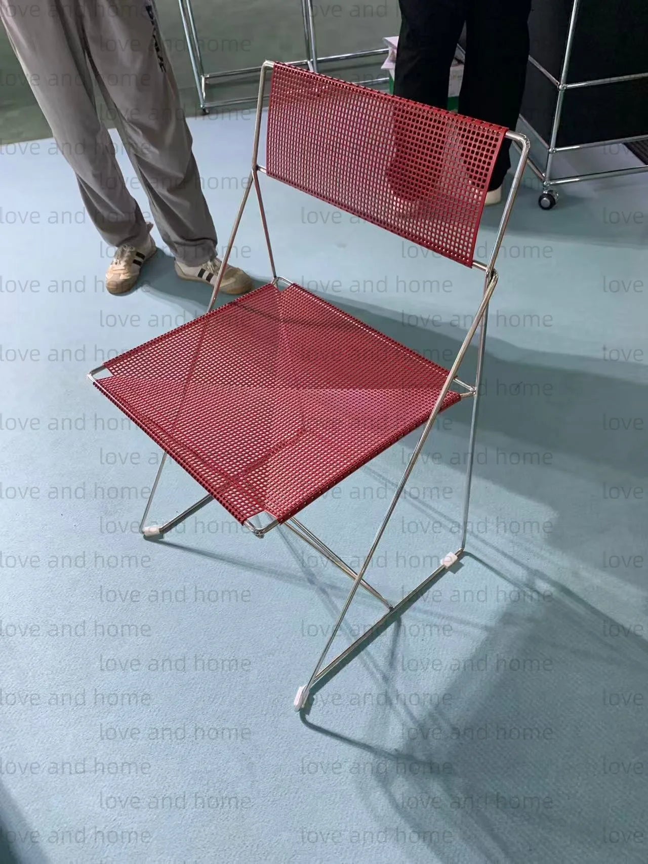 Nordic Stackable Dining Chair Chromed Stainless Steel Steelwire Wire Mesh Panel Minimalism Style Robust Construction Denmark