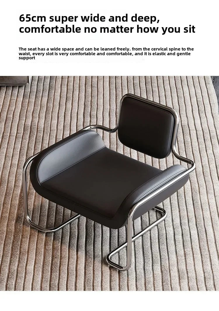 Single Chair Special-shaped Chair Nordic Designer Medieval Stainless Steel Light Luxury Minimalist Living Room Reception Leisure