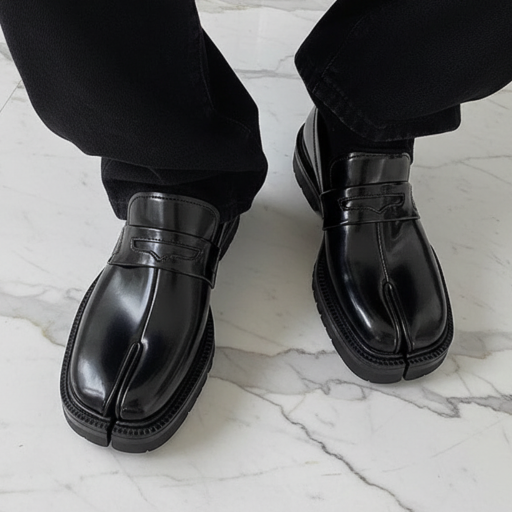 2026 New arrival Split Toe Shoes Tabi Shoes Loafer for Men and Women Split Toe Thick Sole Casual Genuine Leather Shoes