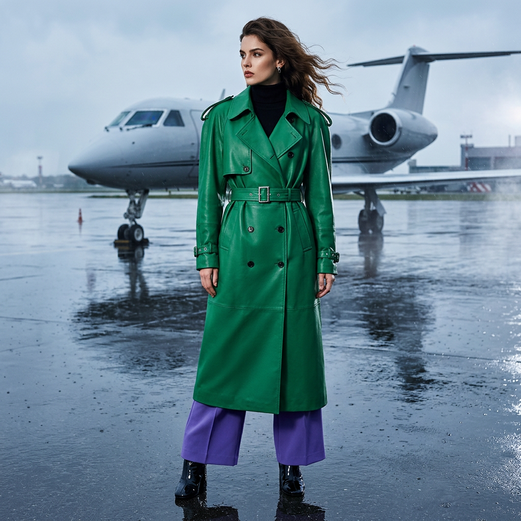 Nerazzurri Autumn Extra Long Soft Green Oversized Pu Leather Trench Coat for Women Shoulder Pads Belt Double Breasted Overcoat