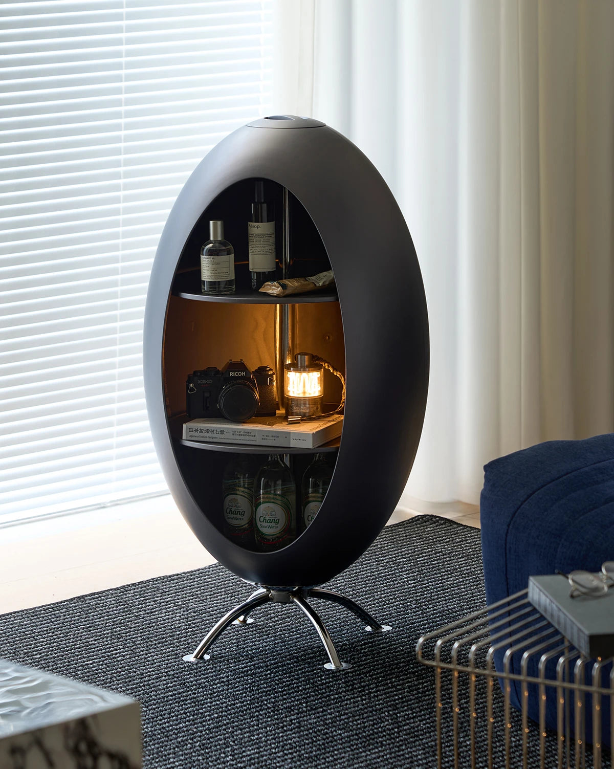 Home Decor Creative Rocket Cabinet Living Room Sofa Side Corner Snack Storage Rack Children's Room Multi Functional Bookshelf