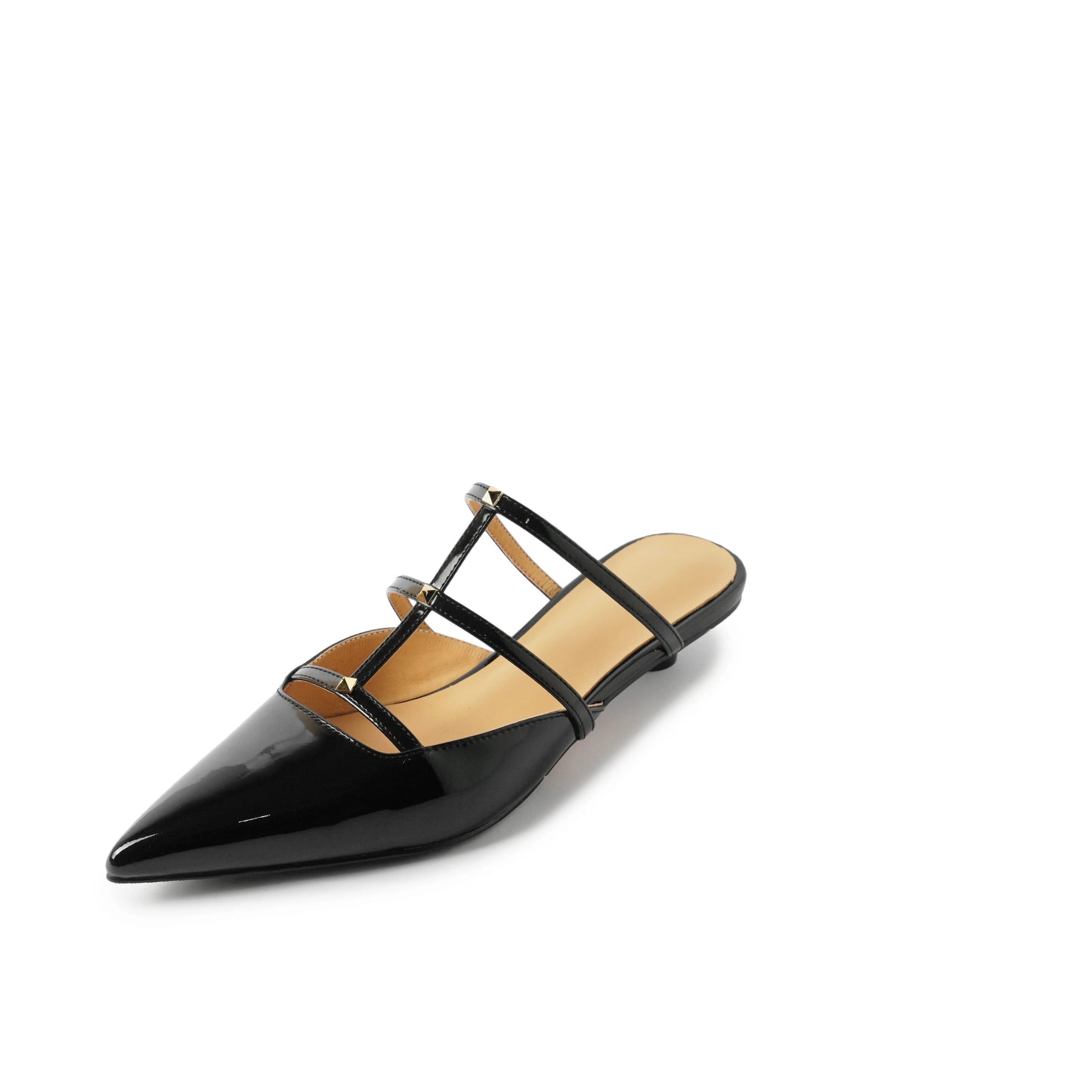 Genuine Leather Rivet Slippers Spring Summer 2026 Women Covered Toe Low Kitten Heels Mules Ladies Narrow Band Casual Slippers