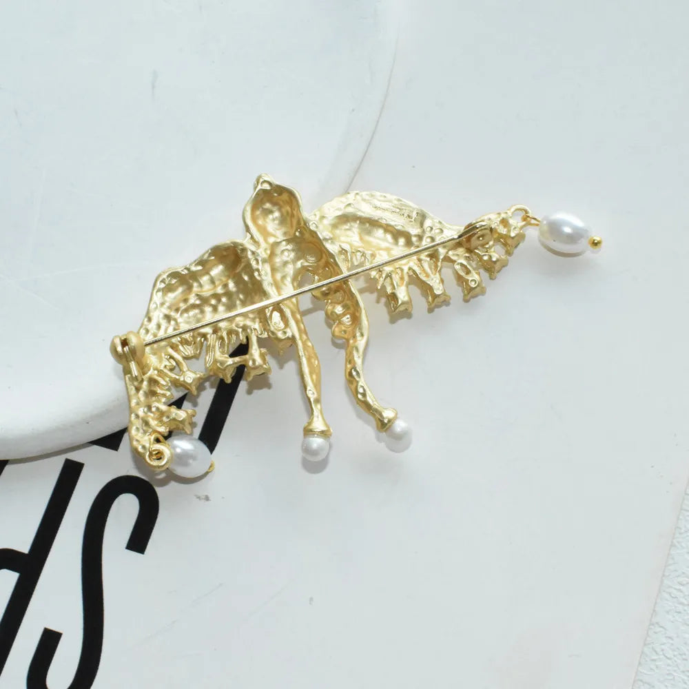 New Elegant Metal Artificial Pearl Bird Dangle Earrings for Women Fashion Statement Jewelry Accessory