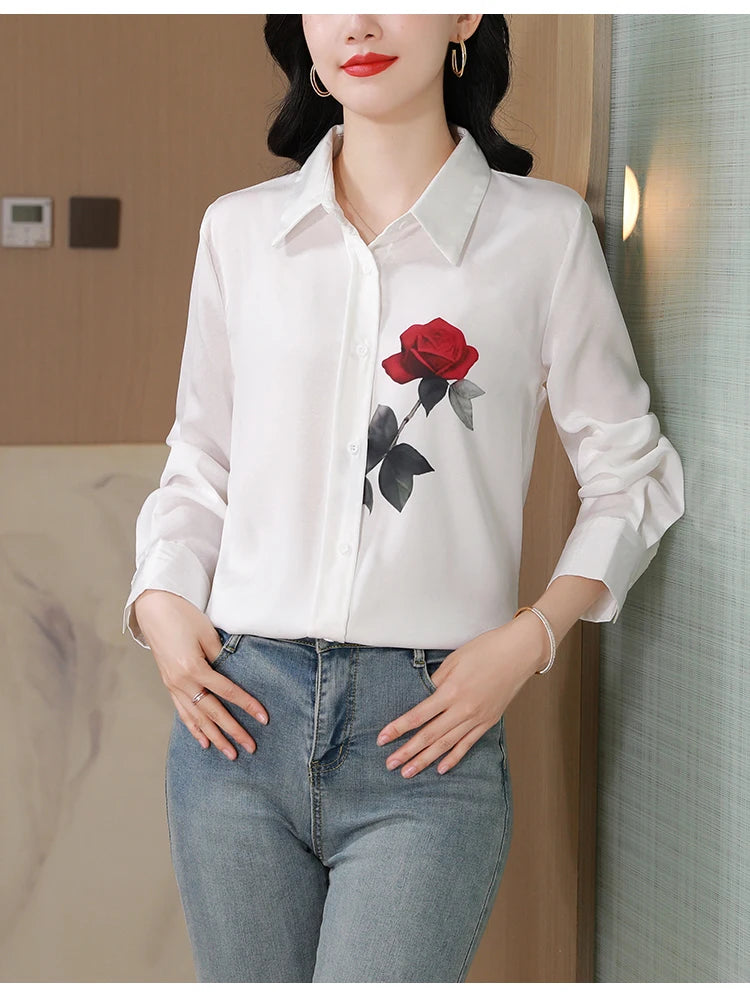 New Spring Women Blouse office ladies shirts Fashion printed tops blusa mujer