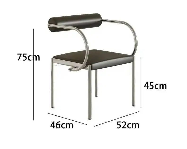 Designer Dining Chair Vintage Style Stainless Steel Study Bedroom Makeup Chair Dresser Furniture