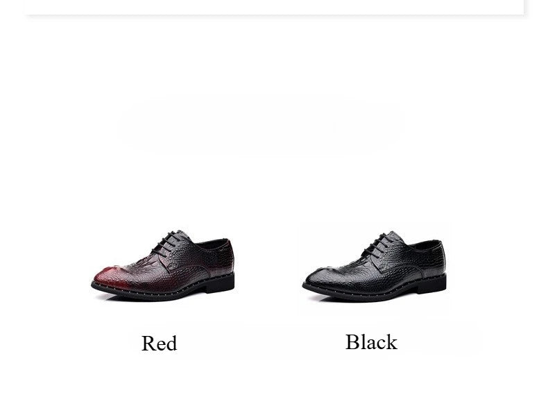 Genuine Leather Men Shoes Luxury Crocodile Skin Men's Dress Shoes Lace-Up Wedding Party Shoe Business Office Men Oxfords Shoes