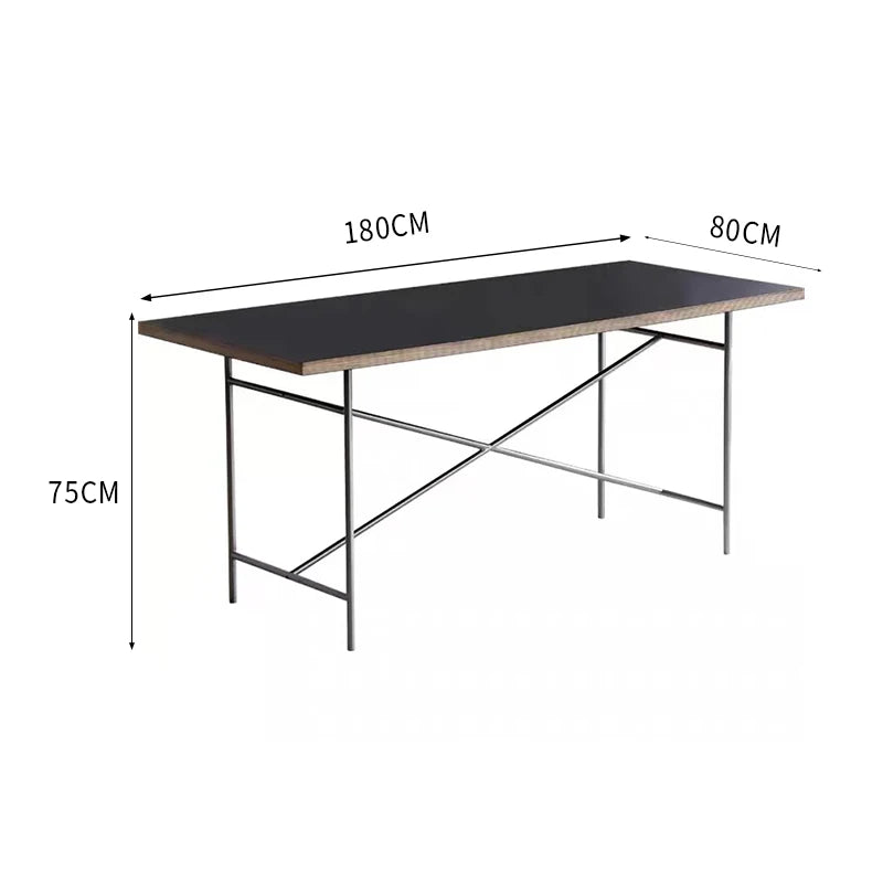 Stainless steel rectangular board wood conference table medieval desktop desk writing desk living room dining table