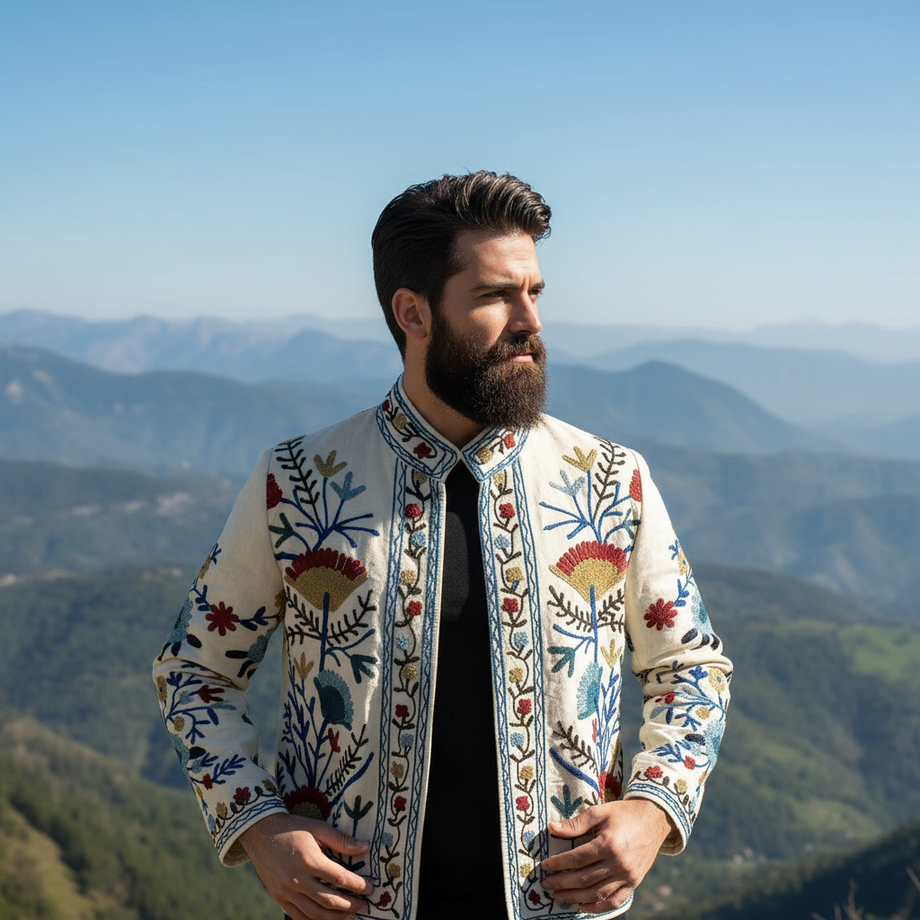 Unisex Handcrafted Suzani Velvet Jacket Floral Embroidered Winter Coat Bohemian Ethnic Outerwear Factory Direct Wholesale Price