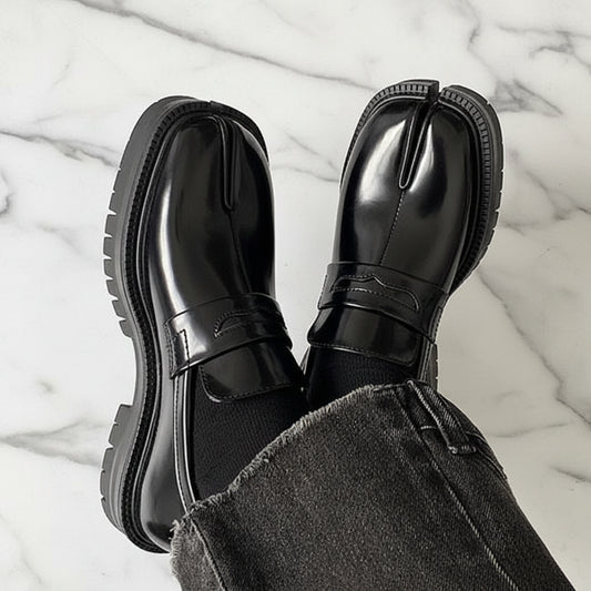 2026 New arrival Split Toe Shoes Tabi Shoes Loafer for Men and Women Split Toe Thick Sole Casual Genuine Leather Shoes