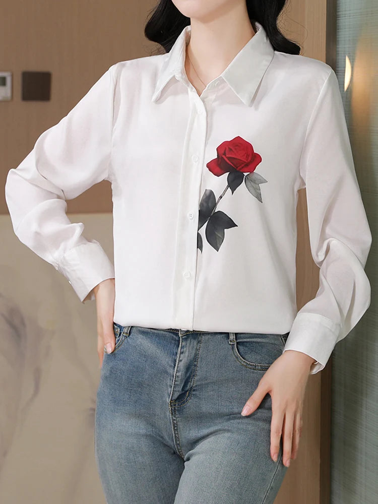New Spring Women Blouse office ladies shirts Fashion printed tops blusa mujer