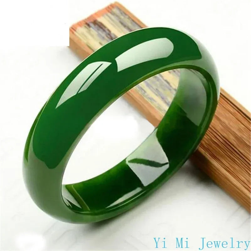 Genuine Hetian Jade Bracelet Spinach Green Jadeite Ladies Mom Charm Quality Luxury Bracelet Jewelry Holiday Birthday Gift