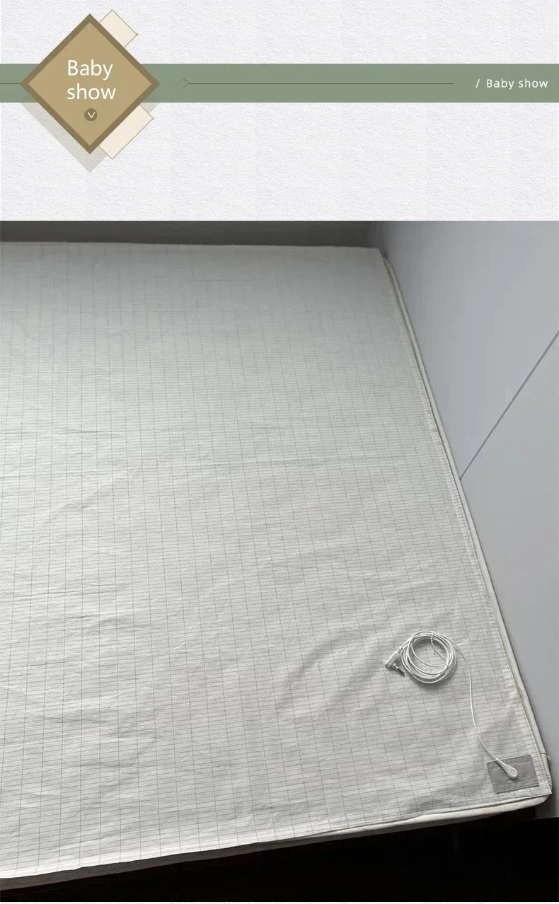 Soft and Conductive Grounding Bed Sheet AU/UK/EU/US Plug Antistatic Fiber Flat Bedsheet for Better Sleep Natural Health