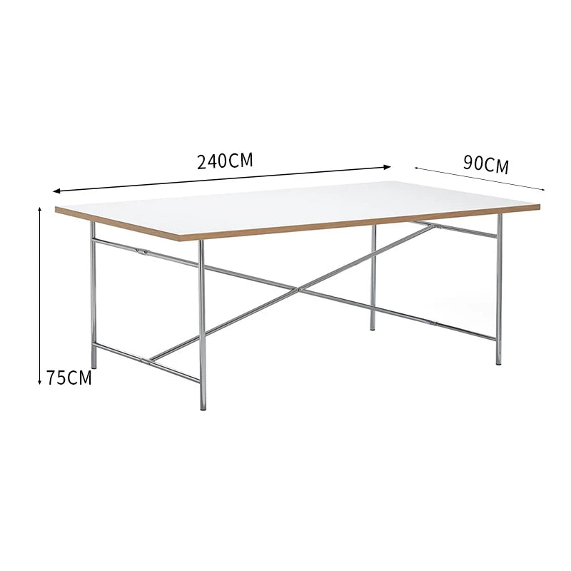 Stainless steel rectangular board wood conference table medieval desktop desk writing desk living room dining table