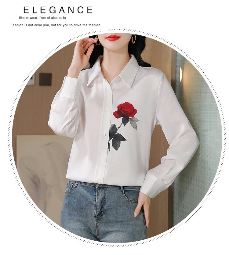 New Spring Women Blouse office ladies shirts Fashion printed tops blusa mujer