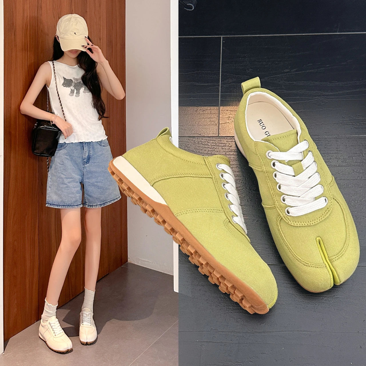German Training Shoes Women's 2026 Summer Lace Up Forrest Gump Shoes Women's Split Toe Breathable Sports Shoes