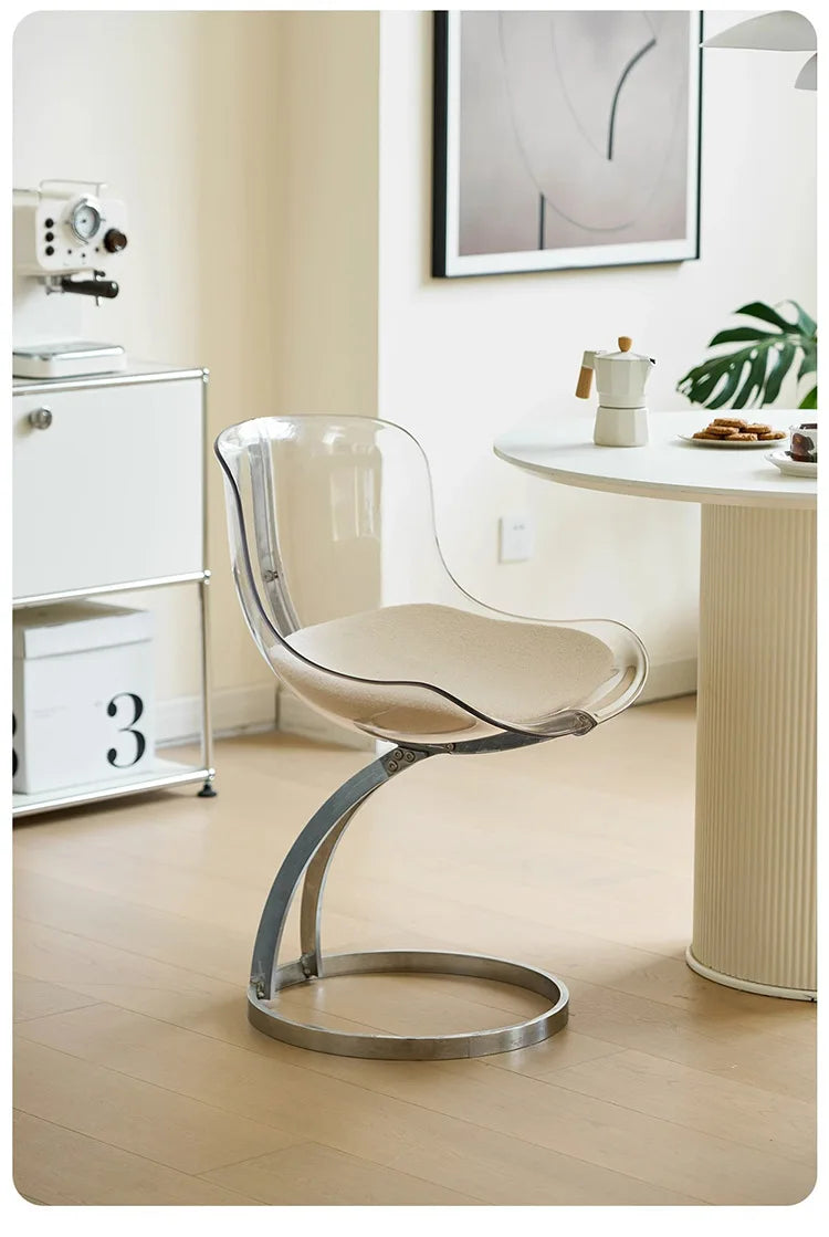 Furniture Nordic Transparent Acrylic Dining Chairs,Home Living Room Backrest Lounge Chairs,Bedroom Desks,Stool,Makeup Stools