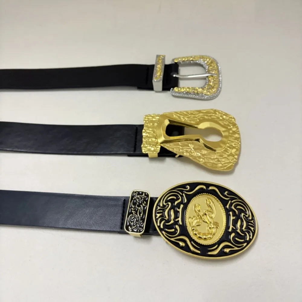 New Luxury Women's Belt Leather Adjustable Waist Belt Buckle Lobster Engraved Buckle Waist Chain for Dresses