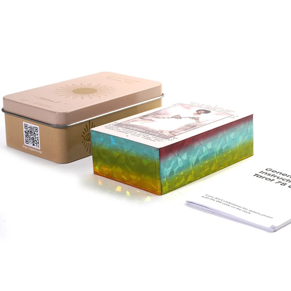 10.3*6cm Lucid Dreams Beginners Tarot In A Tin Metal Box Tarot Deck with PDF GuideBook Divination Cards