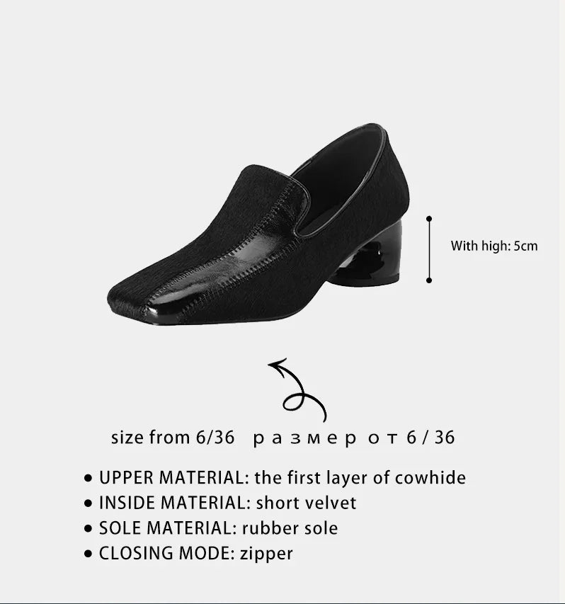 Ods Vintage Square Toe High Heels Pumps Women Autumn Shoes Party Dress 2021 Spring Footwear Retro Female Work Pumps Zapatillas
