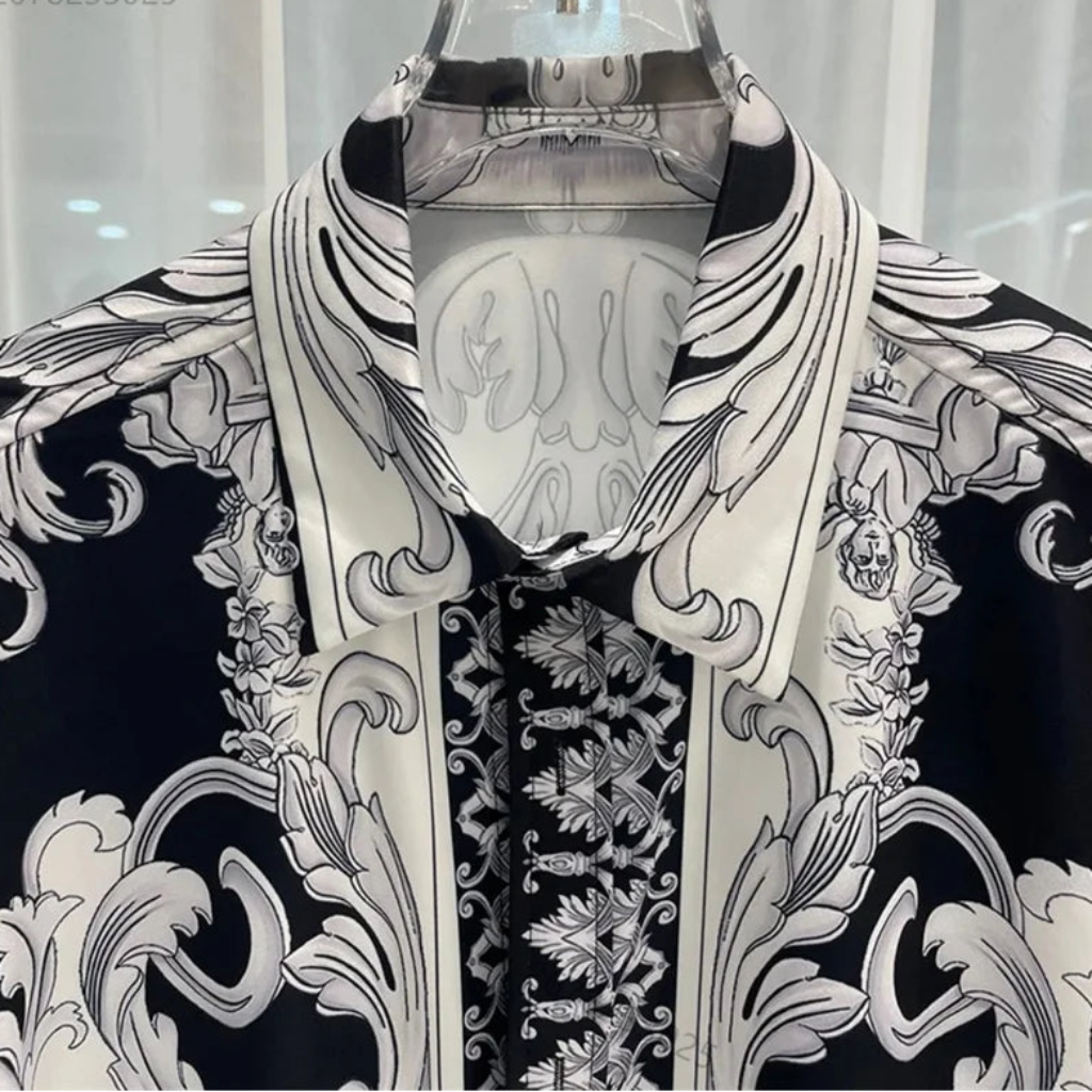 Luxury Men's classic long sleeve lapel shirt, high quality modern shirt, versatile men's top. Button cuffs. Loose, slim fit.