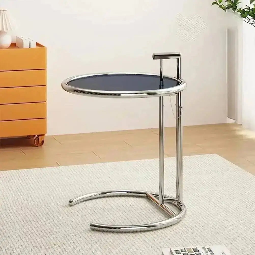 End Adjustable Table C-shape Glass Sofa Coffee Table Room Nordic Side Lift Design Living Stainless Steel Furniture