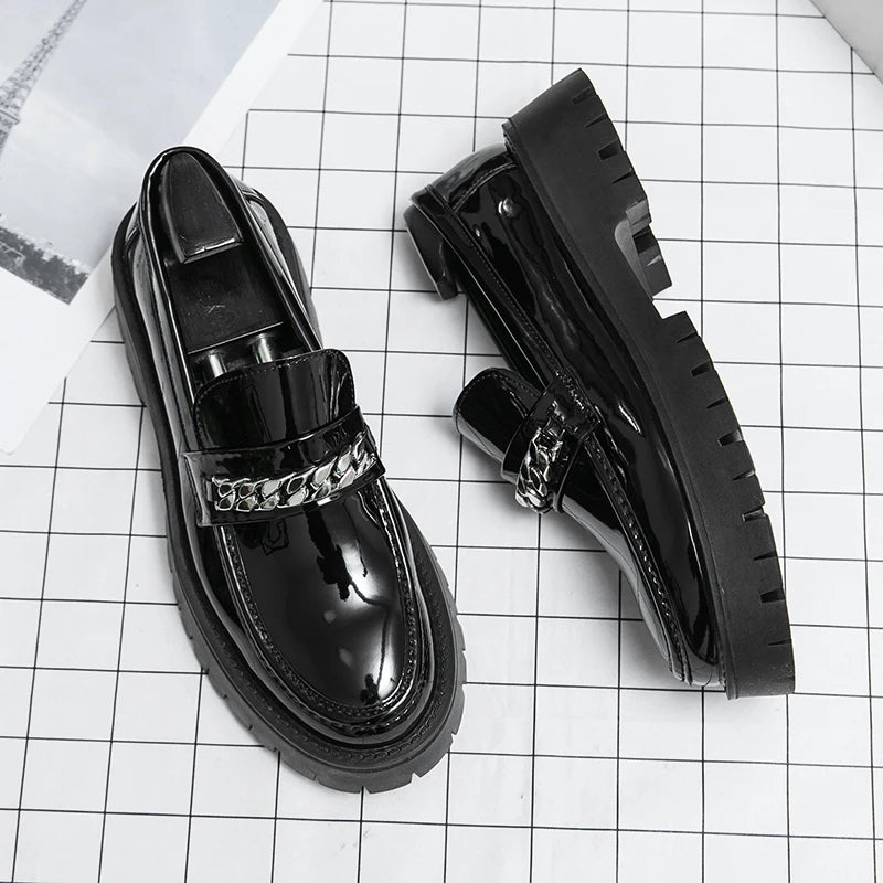 Genuine Leather Shoe for Men Increase Breathabe Casual Leather Shoes Trend Green British Big Head Shoes Men Casual Leather Shoes