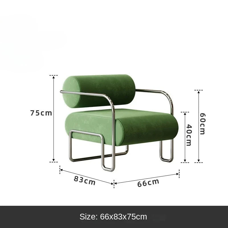 Homestay Light Luxury Reception Chair Stainless Steel Creative Leisure Bauhaus Single