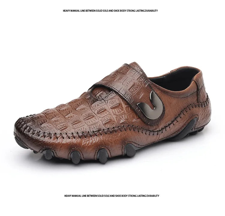 Men's Shoes Genuine Leather Luxury Crocodile Pattern Business Casual Shoes Men Loafers Mocassins High-quality Men's Dress Shoes
