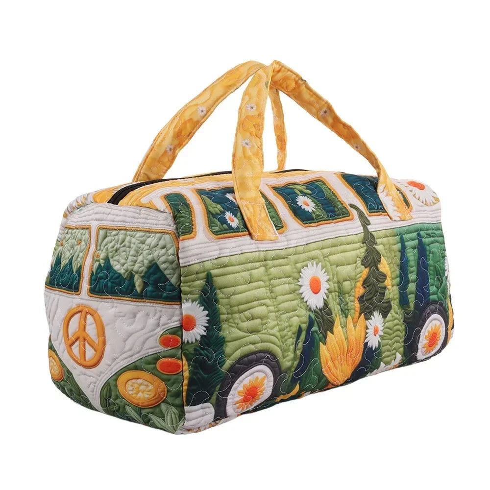 Adjustable Strap Quilted Duffle Bag 3D Quilting Craft Tote Bags Short-distance Handbag Large Capacity Travel Duffel Bag