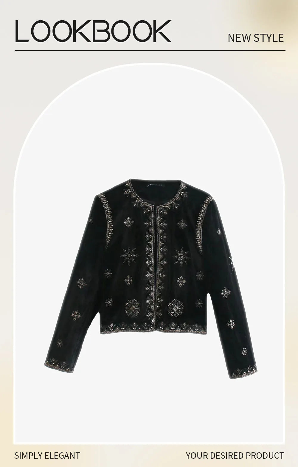 2025 Zarb Spring/Summer New Women's Fashion and Versatile Slim Fit Trendy Palace Embroidered Velvet Coat