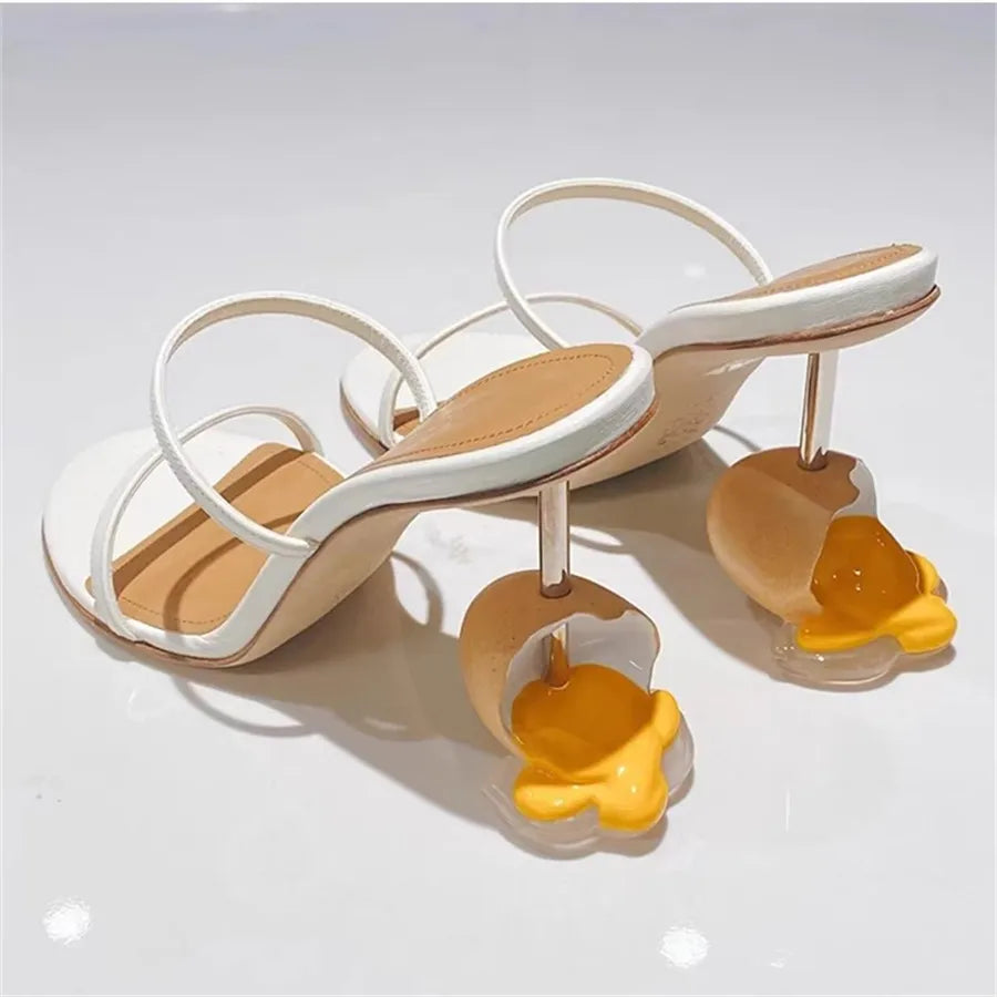 Strange Egg Heel Women Slippers High Heel Shoes Dress Pumps Ladies Sexy Slides Designer Summer Gladiator Sandals Woman Stiletto