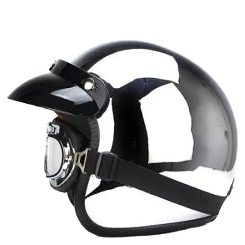 HOT Unique Silver Plating Open Face Retro Motorcycle Helmet Vintage Moto Chrome Helmet Sliver Jet Moto 3/4 Half Casco Casque