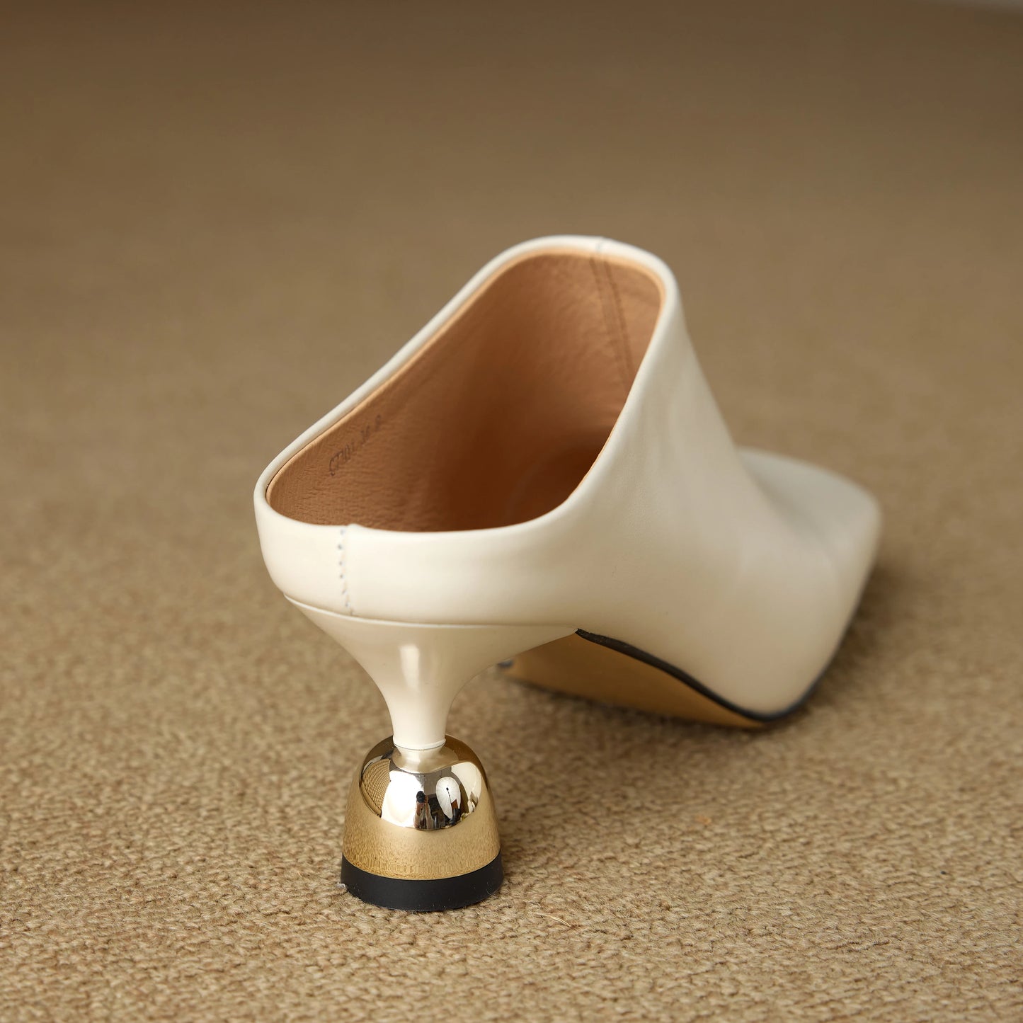 Dilalula 2025 Elegant Genuine Leather Thin High Mules Women Covered Toe Strange High Heels Ladies Party Dress Shoes Summer