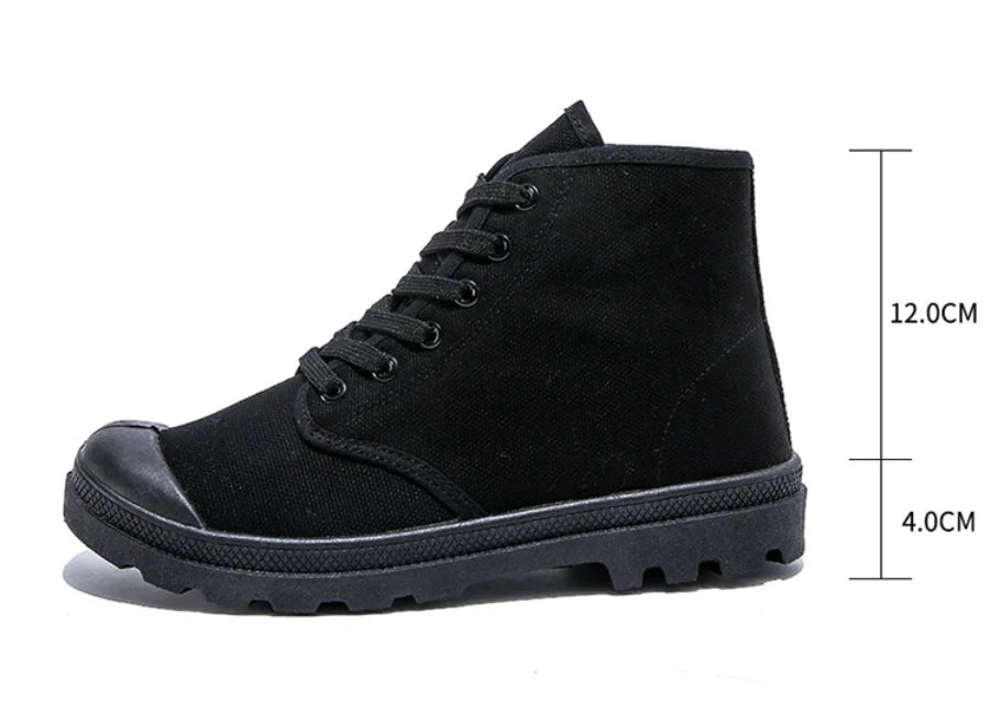 Autumn Early Winter Shoes Mens Ankle Boots Cool Street Style Canvas Shoes Brand Male Footwear Black Green Plus Size 46