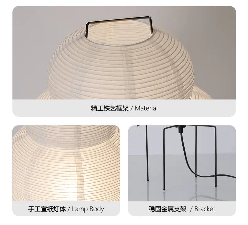 Classic Japanese Retro Rice Paper Table Lamp Japanese Wabi-sabi Advanced Atmosphere Bedside Table Lamp