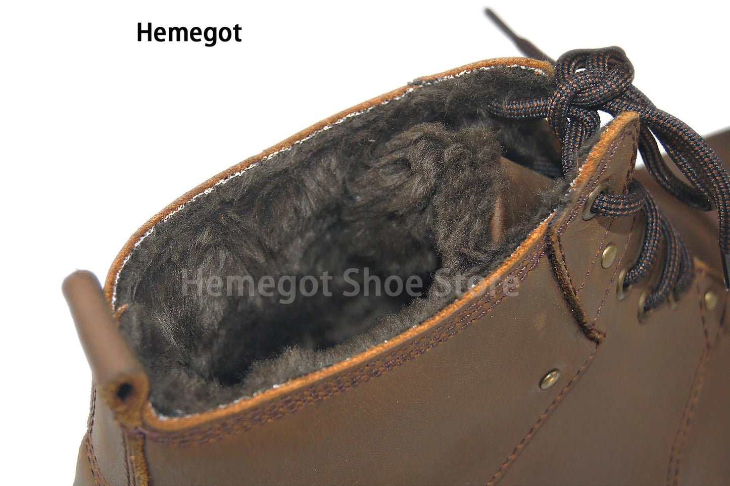 High Top Lace-Up Boots Men's Round Head Casual Leather Shoes Male Handmade Luxury Commuter High Quality Outdoor Men's Shoes