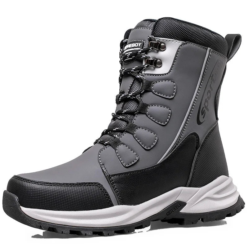 2026 New arrival Winter Men Snow Boots Warm Plush Men's Boots Waterproof High-top Ankle Boots Non-slip Men's Hiking Sneakers