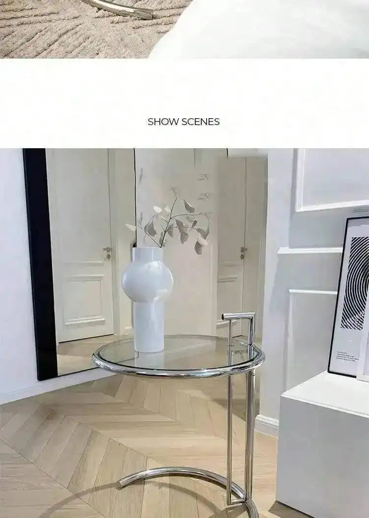 End Adjustable Table C-shape Glass Sofa Coffee Table Room Nordic Side Lift Design Living Stainless Steel Furniture