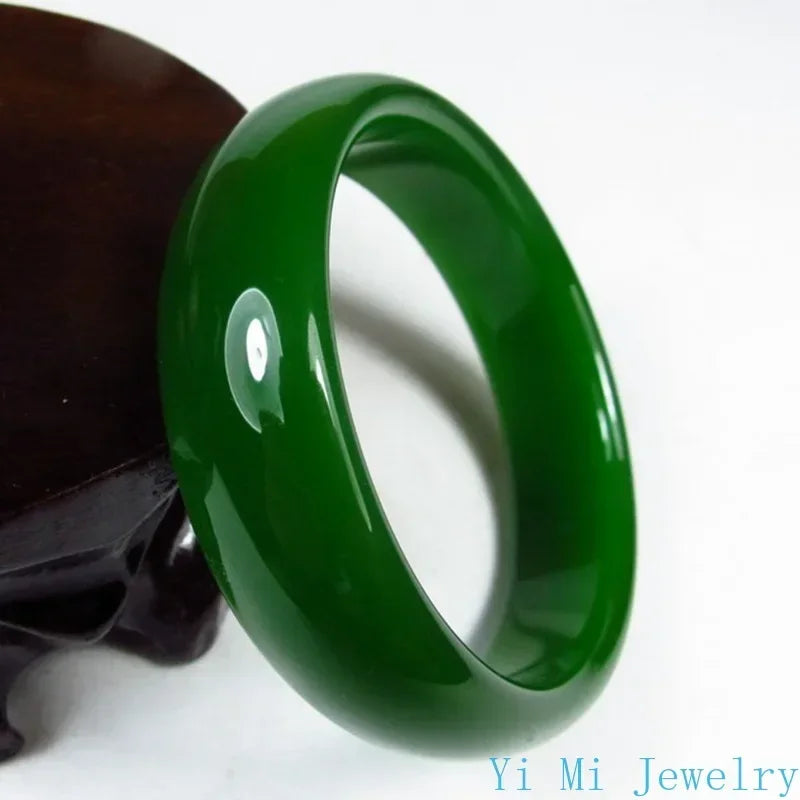 Genuine Hetian Jade Bracelet Spinach Green Jadeite Ladies Mom Charm Quality Luxury Bracelet Jewelry Holiday Birthday Gift