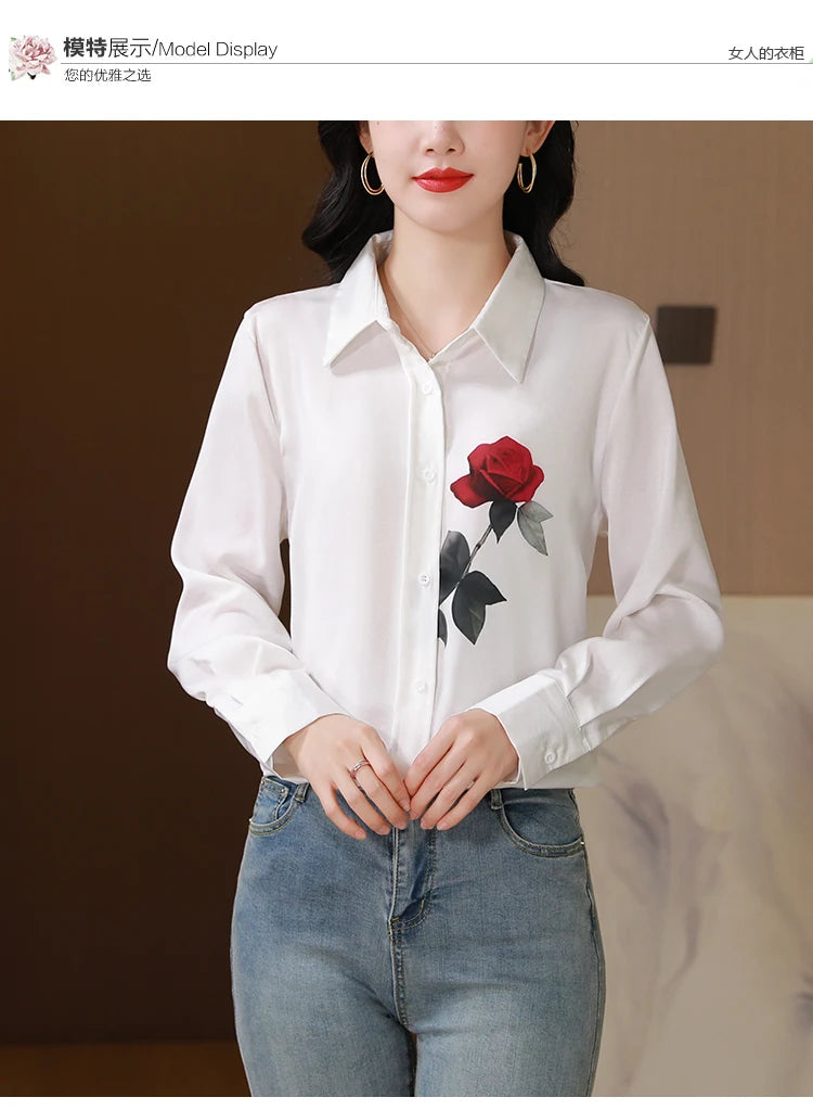 New Spring Women Blouse office ladies shirts Fashion printed tops blusa mujer