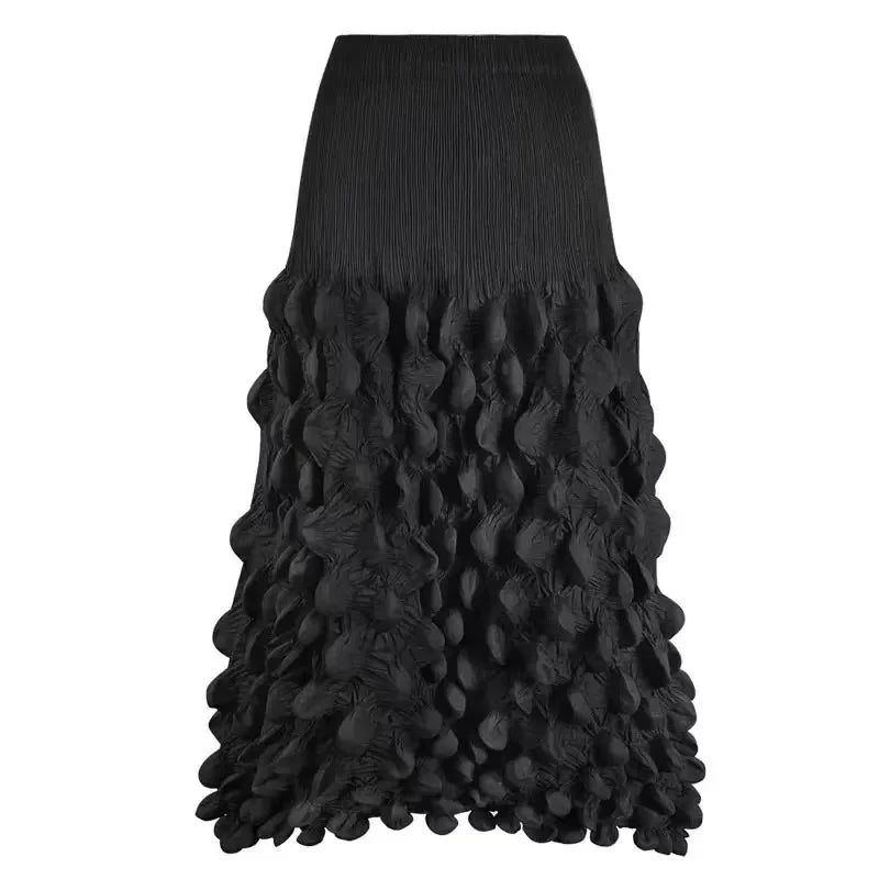 Miyake Fold 2025 Summer New Women's Bubble Skirt Korean Fashion Designer Loose Street Wear Half Body Skirt
