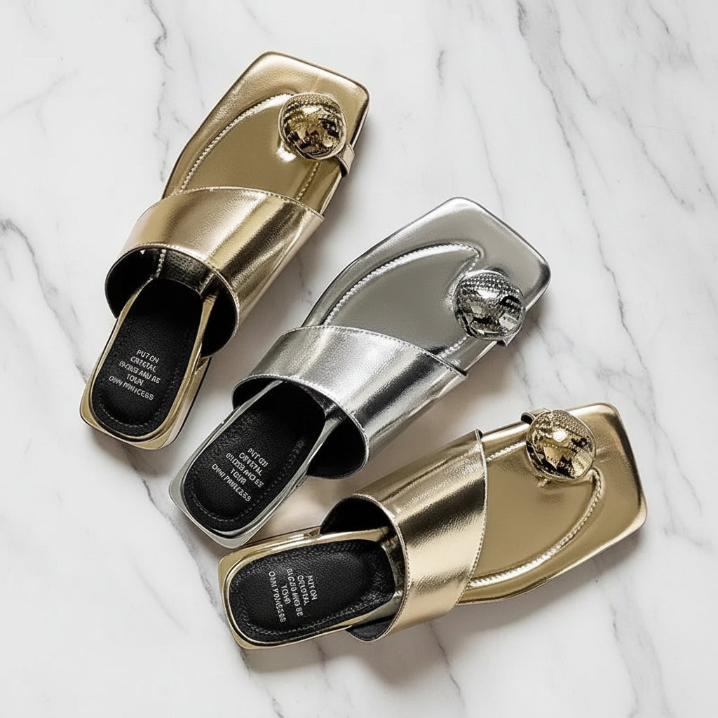Genuine Leather flip-flops Slippers Young Women Fashion Low Heel Casual Slides For Ladies Dating Walk Shoes